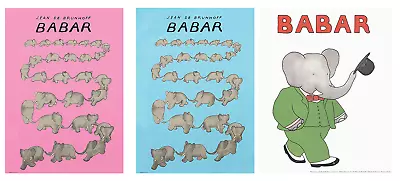 Bundle- 3 Assorted Jean De Brunhoff Babar Posters • $70