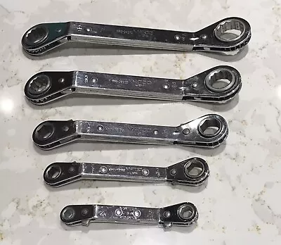 MINT MATCO Tools USA SAE Ratcheting Offset Pol Chrome 1/4-7/8” Box End Wrenches • $109.95