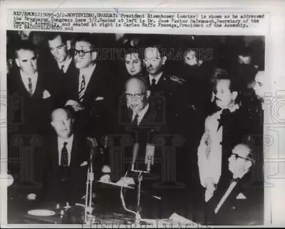 1960 Press Photo President Eisenhower Uruguayan Congress In Montevideo • $19.99