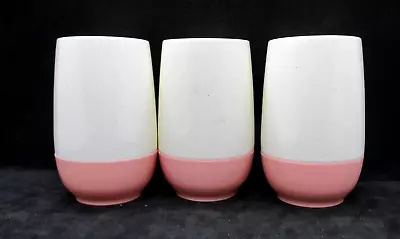 $6 • Buy Vintage Bopp-Decker Vacron - Set Of 3 - Insulated Pink/White Cups