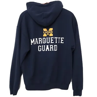 Vintage Marquette University College Guard Flag Band Hoodie Sweatshirt Small FIT • $18.88