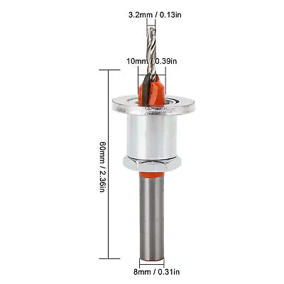 Countersink Bit With Depth Stop 3.2x10mm Drill Bit With Adjustable Depth Stop • £6.88
