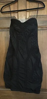 H&M Women's Little Black Dress Strapless Zipper Mini Cocktail Dress Size Small S • $7.50