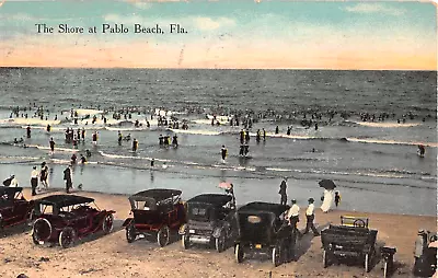 1915 Early Cars On Shore Pablo Beach FL Post Card • $10