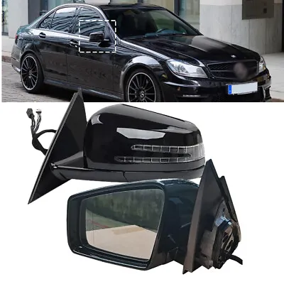 Rear View Mirror Set For Mercedes Benz Class  W204 C200 C180 C300 2048106476 • $176.99