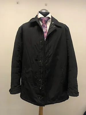 Canali Men's Jacket Cotton Blend In Black Size 42 Excellent Condition • £159.99