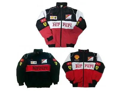 New FERRARI Black Embroidery EXCLUSIVE JACKET Suit F1 Team Racing M-XXL • $49.96