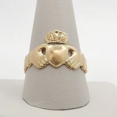 14k Gold Irish Celtic Claddagh Mens Ring Unisex Sz11 • $299