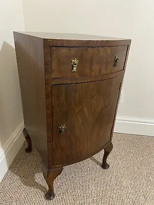 Small Wooden  Bedside  Cabinet  Queen Anne Legs. • £30