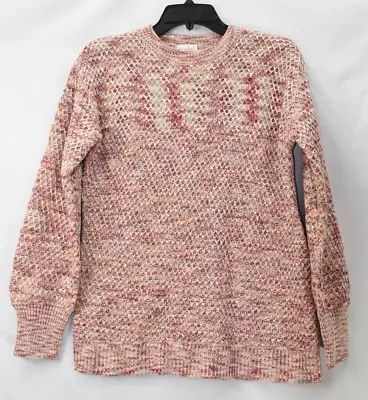 Isabel Maternity Women's Crew Neck Texture Chunky Sweater Pink Size M NwT • $11.99