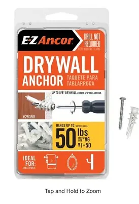 E-Z Ancor 50-lb 3/8-in X 1-1/4-in Drywall Anchors & Screws Included (50-Pack)666 • $13.99