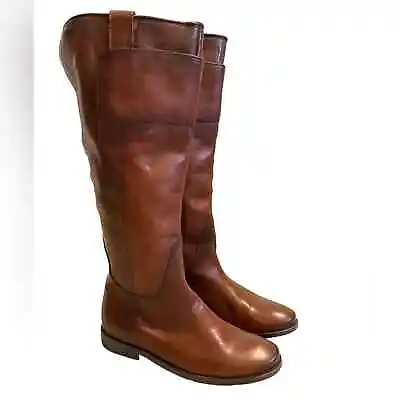 Frye Women's Paige Tall Riding Boots Redwood Leather Size 7 New Without Box • $199