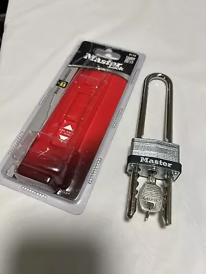 MASTER LOCK Padlock Adjustable 2-3/4  - 5-3/8  Steel Warded Locking 1 Key 517D • $12