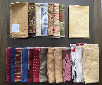 21 MIXED LOT Designer UPHOLSTERY DRAPERY SQUARES SAMPLES TAPESTRY FABRIC 23 X 24 • £62.69