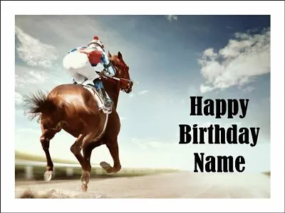 Horse Racing Cake Toppers Edible Icing Image Birthday Decoration #1 • £10.51