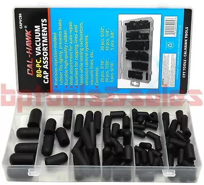 $10.99 • Buy 80 Pc CARBURETOR & VACUUM RUBBER CAP PLUG ASSORTMENT KIT INTAKE VACUUM LINES