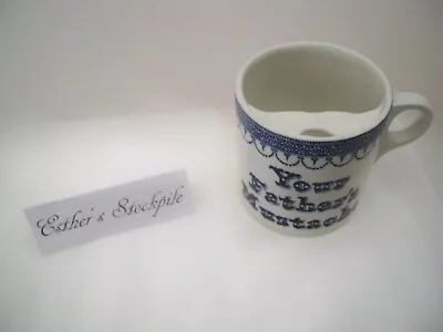 Your Father's Mustache Blue & White Porcelain Shaving Cup Mug England Vtg • $16.11