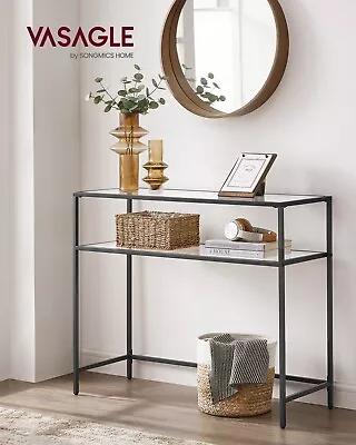 Console Table Tempered Glass Table Modern Sofa Or Entryway Table Black LGT025B01 • £44.99