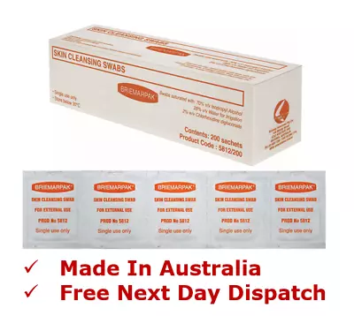 $9.95 • Buy BRIEMARPAK - 2% Chlorhexidine & 70% Isopropyl Alcohol Wipes / Swabs / Prep Pads