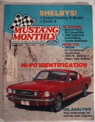 Mustang Monthly 1983 Aug - Gt350r K-code I.d. • $10.49