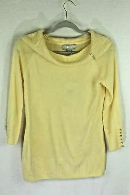 Carolyn Taylor Sweater Knit Pullover Yellow 3/4 Sleeve Womens Medium New • $17