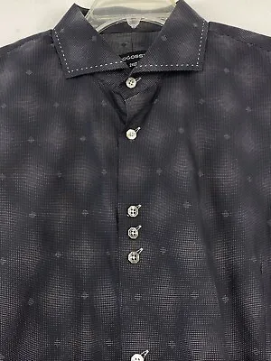 Bogosse Dress Shirt Men’s 2XLT Geometric Long Sleeve Leather Cuff Links  • $28