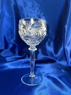 NACHTMANN TRAUBE WINE GLASS 8” CUT TO CLEAR CRYSTAL BOHEMIAN American Brilliant • $7.99