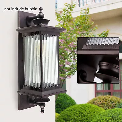 Vintage Outdoor Wall Light Lantern Porch Exterior Sconce Lamp Fixture Brown • £43.04
