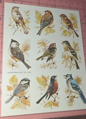Vintage Eureka Stickers Birds Brandywine Art  1 Sheet READ • $3.25