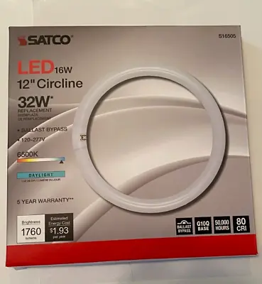 SATCO 12 Inch 16 Watt Circline T9 LED Lamp (32 Watt Replacement) - DAYLIGHT - • $19.95