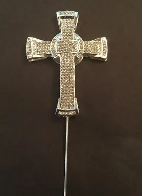 £5.95 • Buy Large Silver Cross Cake Topper Decoration Church Of England Russian Orthodox 