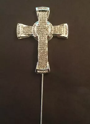 £5.95 • Buy Large Silver Cross Cake Topper Decoration Church Of England Russian Orthodox 