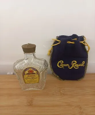 Vintage Seagram's Crown Royal Miniture Whiskey Bottle With Pouch  • £0.99
