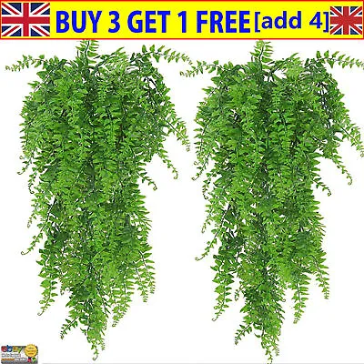 Artificial Plant Hanging Fake Macrame In Pot Fern Succulent Plant Green Trailing • £3.49