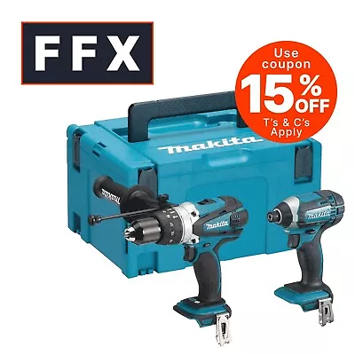 Makita DLX2145Z 18V Hammer Drill And Impact Driver Bare Unit Combo MakPac  • £168.13