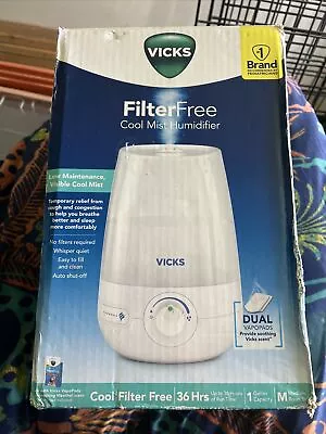 Vicks 1 Gallon Filter Free Cool Mist Ultrasonic Humidifier White • $49.99