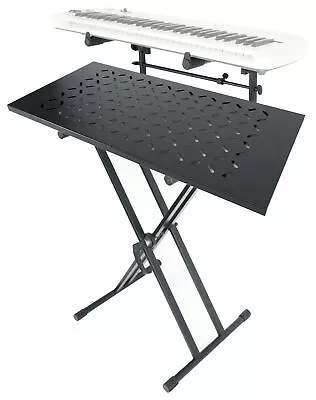 Rockville RKS42X 2-Tier X-Stand Keyboard Or DJ Stand W/ Shelf To Turn Into Table • $114.95