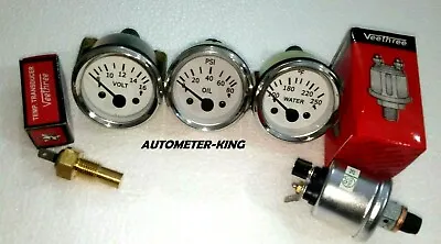 Electrical Gauges Set- Volt Gauge Temp Gauge Oil Pressure Gauge With SENDER WC • $27.28