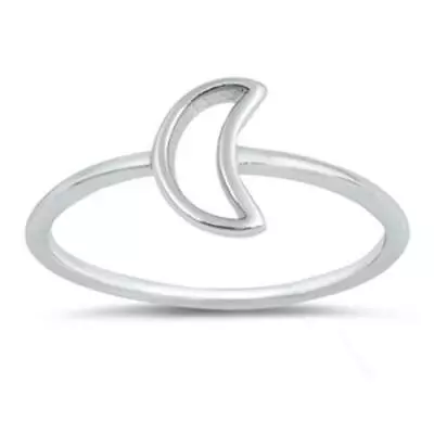 925 Sterling Silver Moon Cute Fashion Ring New Size 4-12 • $16.43