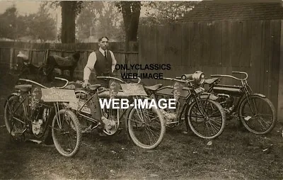 1912 Vintage Pope Flying Merkel Motorcycle Dealer 8x12 Photo Racing Sign Pennant • $14.41