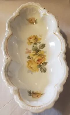 Vintage Leuchtenburg Germany Porcelain Celery Relish Dish/Dresser Dish-Roses • $10