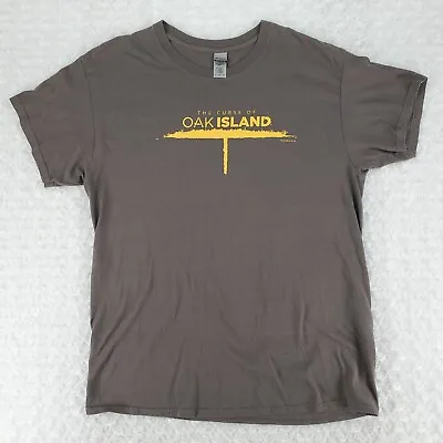 The Curse Of Oak Island Shirt L Gray Buried Treasure Hunter Money Pit Cotton • $8