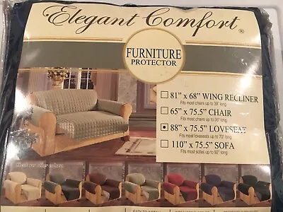 Elegant Comfort Loveseat Slipcover (Navy Blue) Furniture Protector Microfiber • $22.88