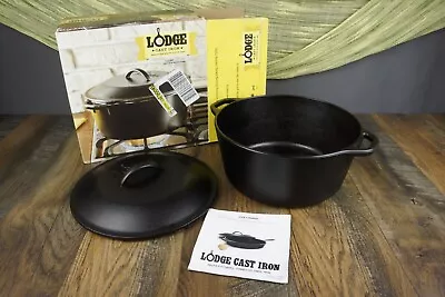 NEW LODGE CAST IRON 10.25  DUTCH OVEN Dual Handles & LID 5 Quart Seasoned L8DOL3 • $29.99