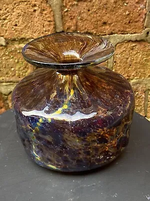 Medina Tortoise Shell Glass Vase Signed • £25.99