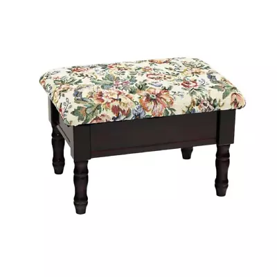 Cream And Cherry Accent Foot Stool | Storage Seat Living Room Ottoman Megahome • $42.85
