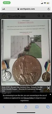 £200 • Buy Looking For *WW1 MEDAL BRITISH WAR, VICTORY MEDAL, DEATH PLAQUE - Edward Silcock