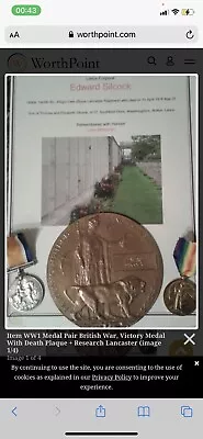 £200 • Buy Looking For *WW1 MEDAL BRITISH WAR, VICTORY MEDAL, DEATH PLAQUE - Edward Silcock