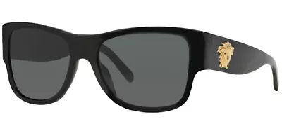 $269.95 • Buy NEW Genuine VERSACE Gold Medusa Black Grey Square Men Sunglasses VE 4275 GB187