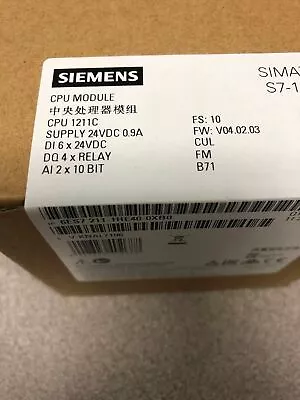 New Siemens SIMATIC S7-1200 CPU 1211C 6ES7211-1HE40-0XB0 6ES7 211-1HE40-0XB0 • $211.33